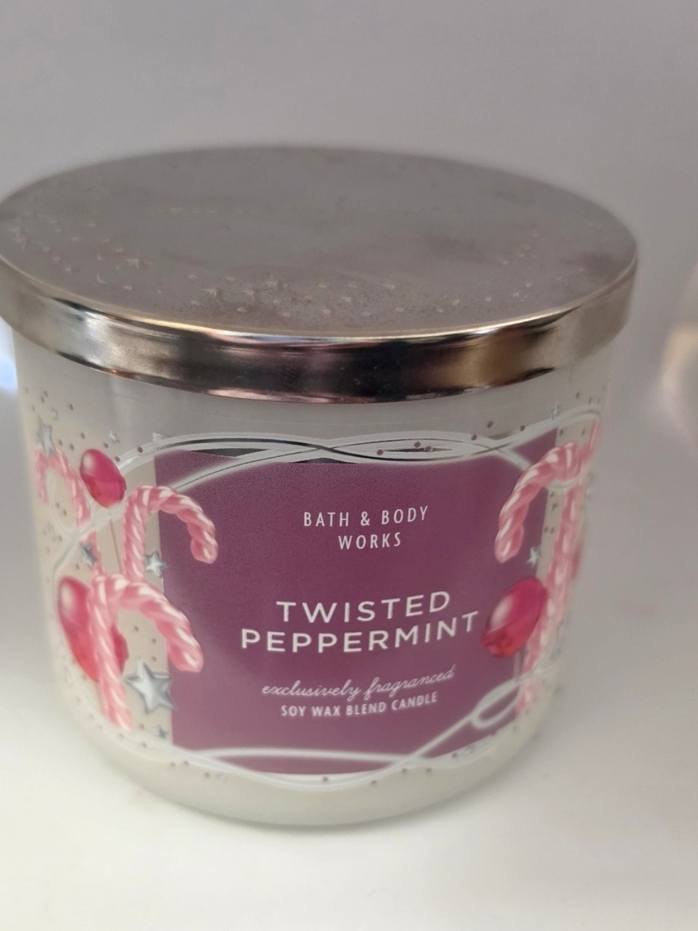 Bath & Body Works Twisted Peppermint Candle - 3 Wick Candle NEW